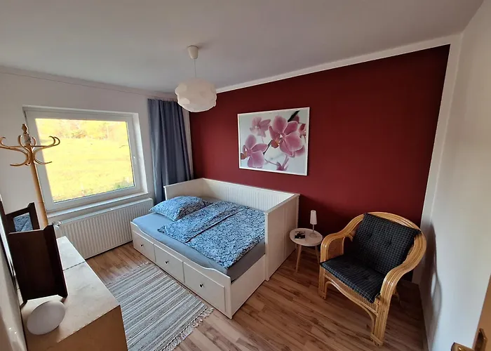 公寓 Weitblick Mit Gemuetlichkeit, Kaminofen Und Sauna Im Haus 布莱克德